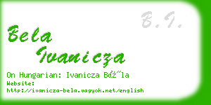 bela ivanicza business card